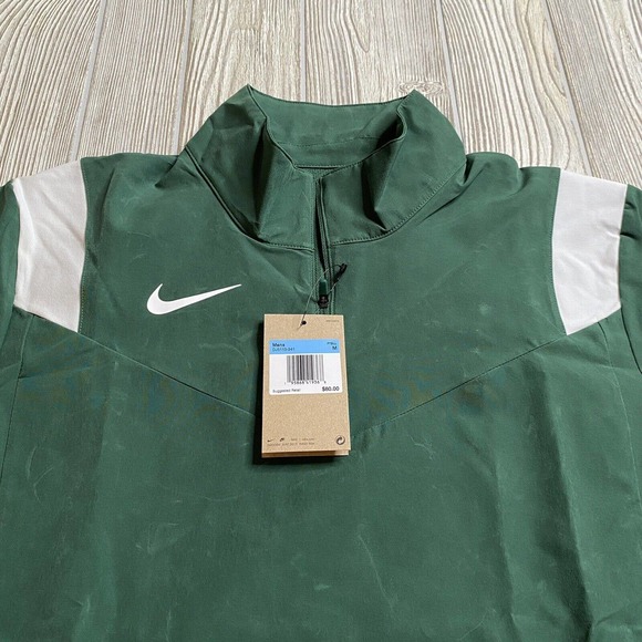 Nike Football Coach 1/4 Zip Pullover SS Wind Shirt Mens M Green DJ5113-341 New - Picture 2 of 14